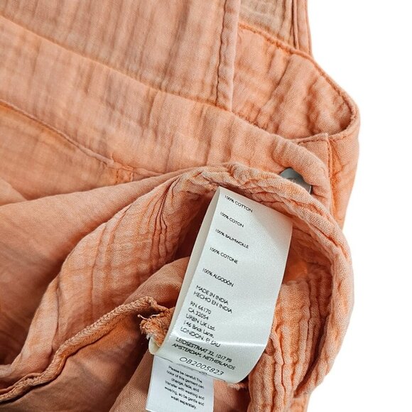 Anthropologie Pilcro Gauze Micro Overalls, Orange, Romper, Jumpsuit, Size 14 - Picture 9 of 14